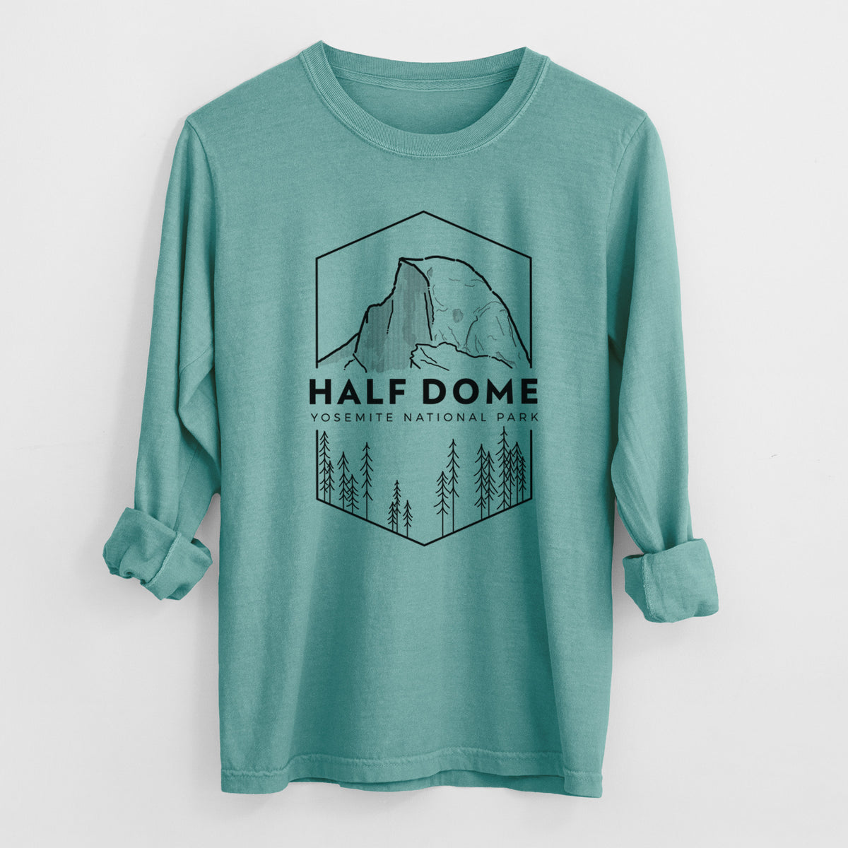 Half Dome - Yosemite National Park - Heavyweight 100% Cotton Long Sleeve