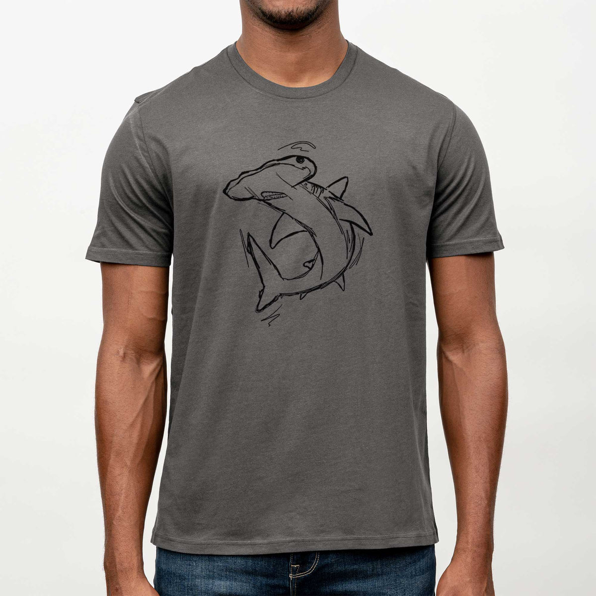 Hammerhead Shark -  Mineral Wash 100% Organic Cotton Short Sleeve