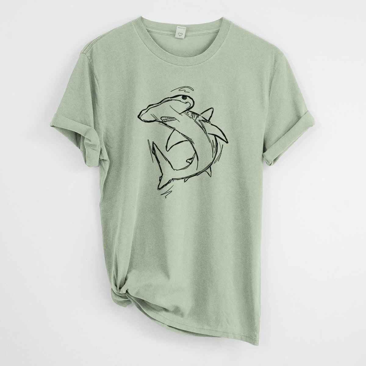 Hammerhead Shark -  Mineral Wash 100% Organic Cotton Short Sleeve