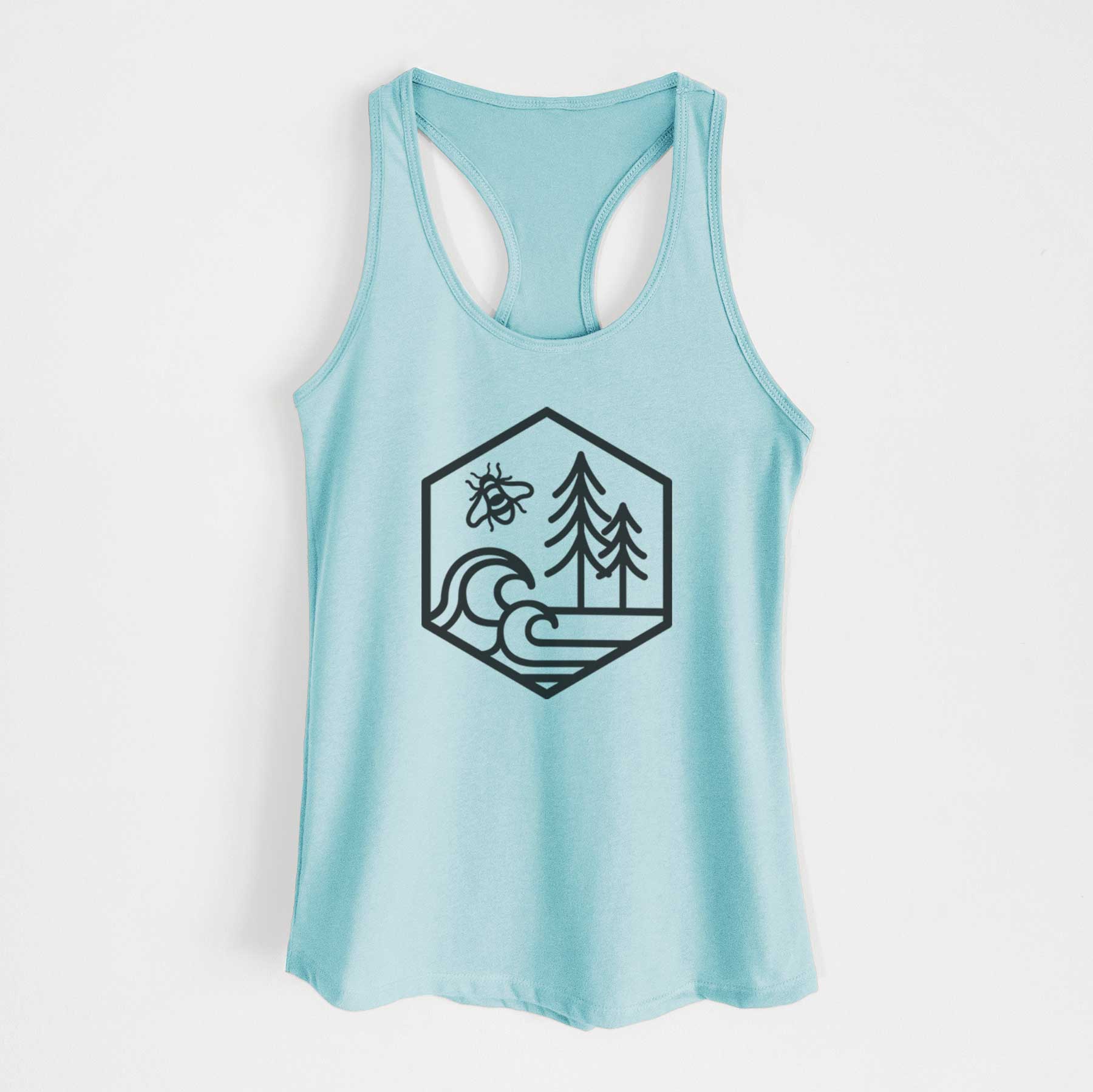 Harmonious Hexagon - Bees, Seas, Trees - Women's Racerback Tanktop