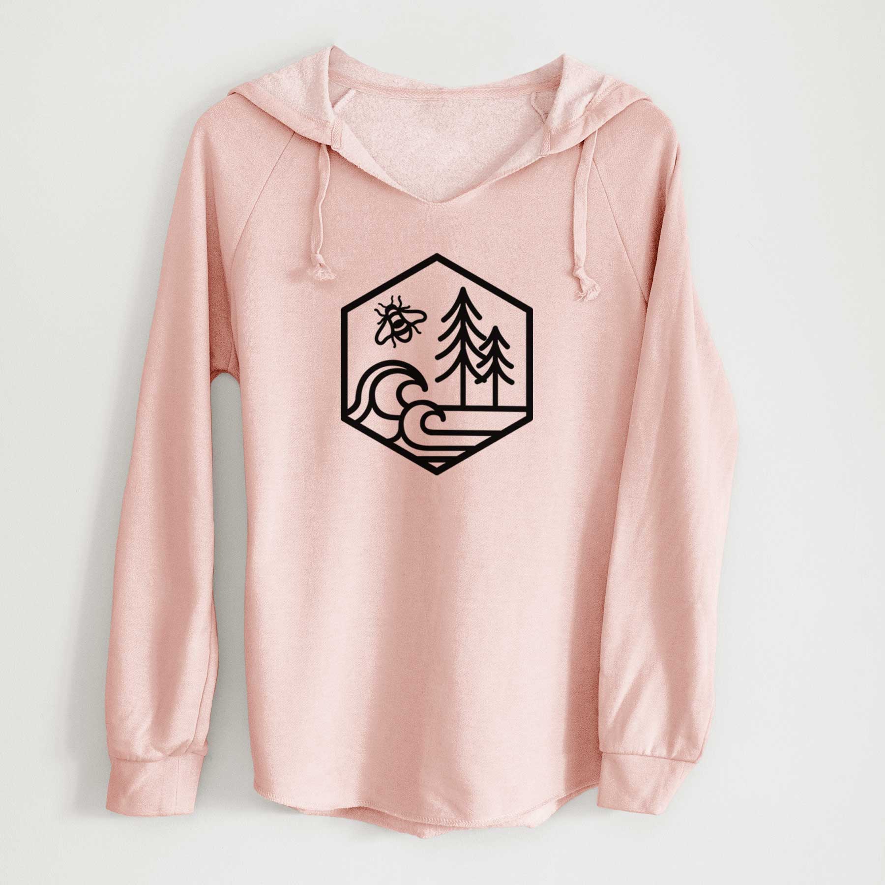 Harmonious Hexagon - Bees, Seas, Trees - Cali Wave Hooded Sweatshirt