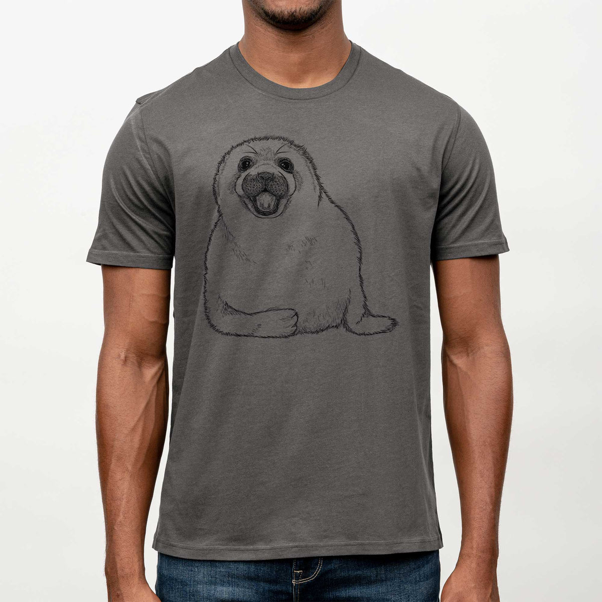 Harp Seal Pup - Pagophilus groenlandicus -  Mineral Wash 100% Organic Cotton Short Sleeve