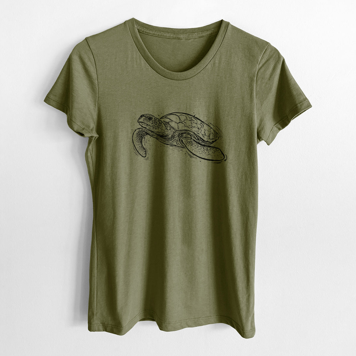 Hawksbill Sea Turtle - Eretmochelys imbricata - Women&#39;s Crewneck - Made in USA - 100% Organic Cotton