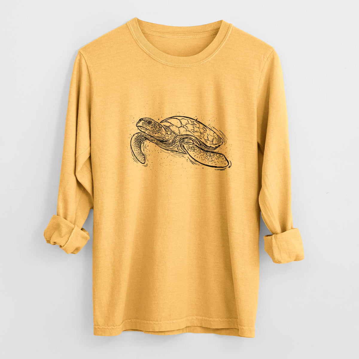 Hawksbill Sea Turtle - Eretmochelys imbricata - Heavyweight 100% Cotton Long Sleeve