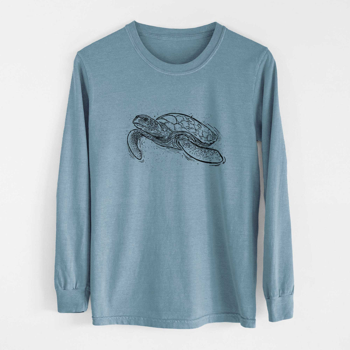 Hawksbill Sea Turtle - Eretmochelys imbricata - Heavyweight 100% Cotton Long Sleeve
