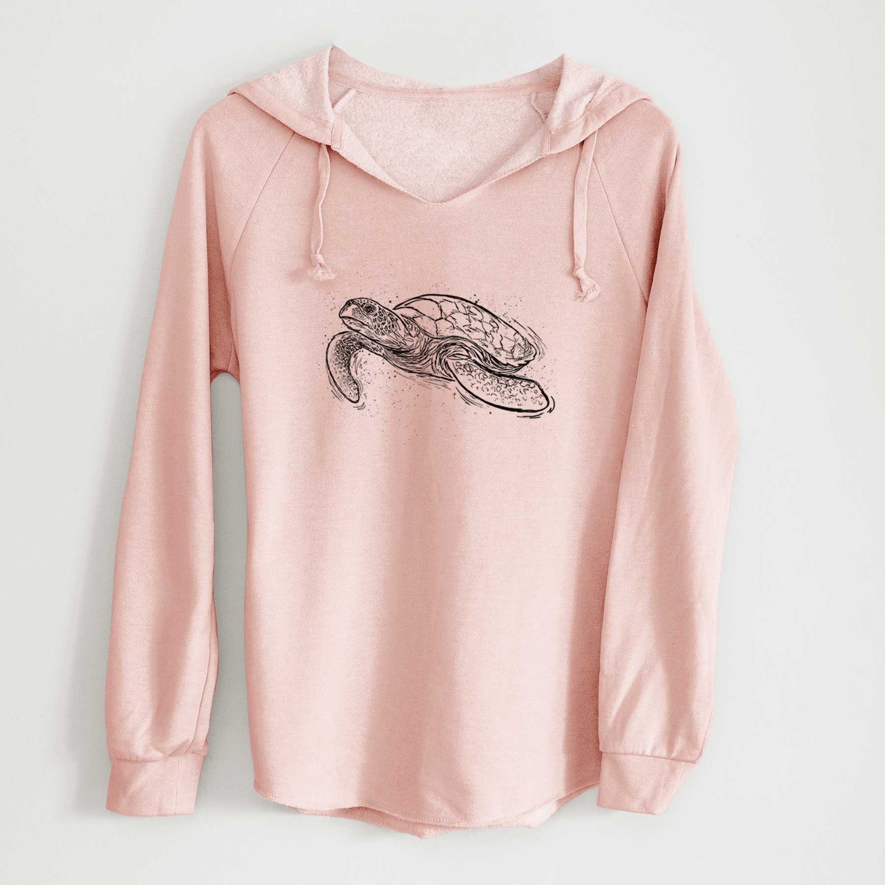 Hawksbill Sea Turtle - Eretmochelys imbricata - Cali Wave Hooded Sweatshirt