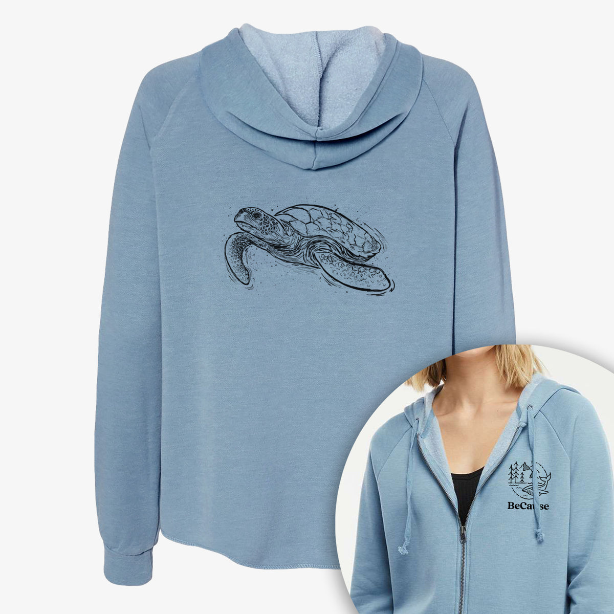 Hawksbill Sea Turtle - Eretmochelys imbricata - Women&#39;s Cali Wave Zip-Up Sweatshirt