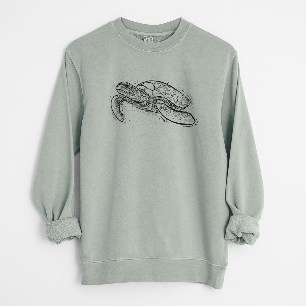 Hawksbill Sea Turtle - Eretmochelys imbricata - Unisex Pigment Dyed Crew Sweatshirt