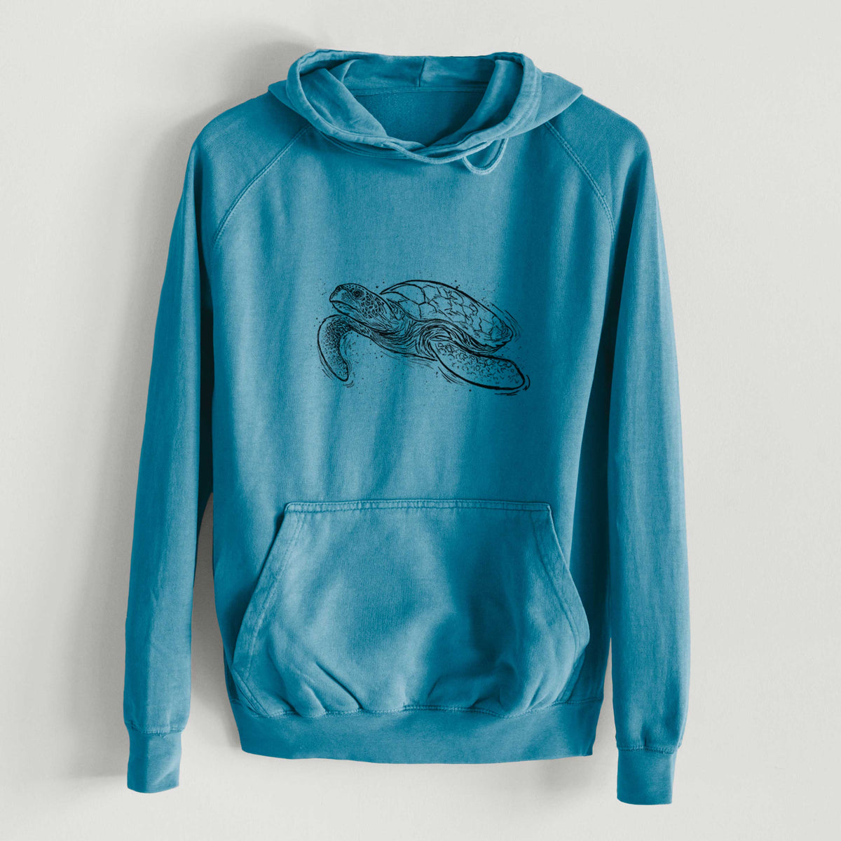 Hawksbill Sea Turtle - Eretmochelys imbricata  - Mid-Weight Unisex Vintage 100% Cotton Hoodie