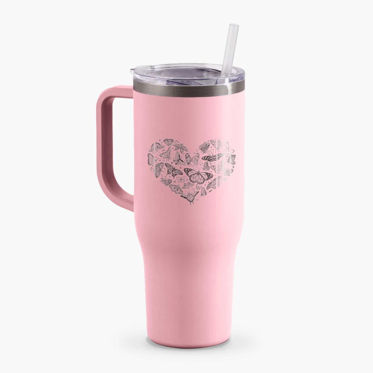 Heart Full of Butterflies - 40oz Tumbler with Handle