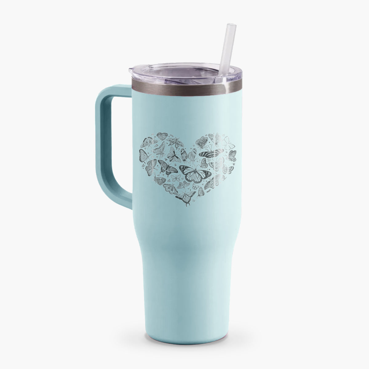 Heart Full of Butterflies - 40oz Tumbler with Handle