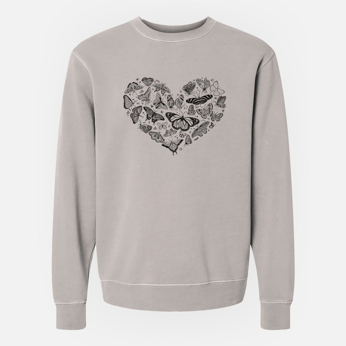 Heart Full of Butterflies - Unisex Pigment Dyed Crew Sweatshirt