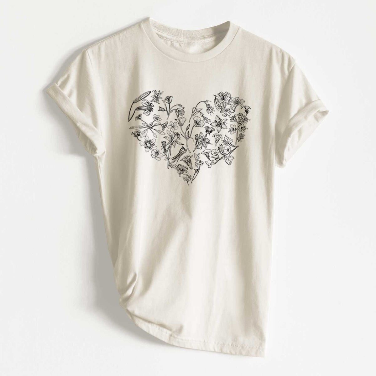 Heart Full of California Mountain Wildflowers - Unisex Recycled Eco Tee  - CLOSEOUT - FINAL SALE