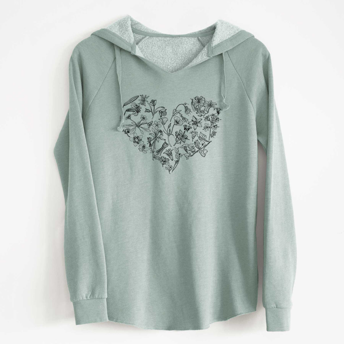 Heart Full of California Mountain Wildflowers - Cali Wave Hooded Sweatshirt