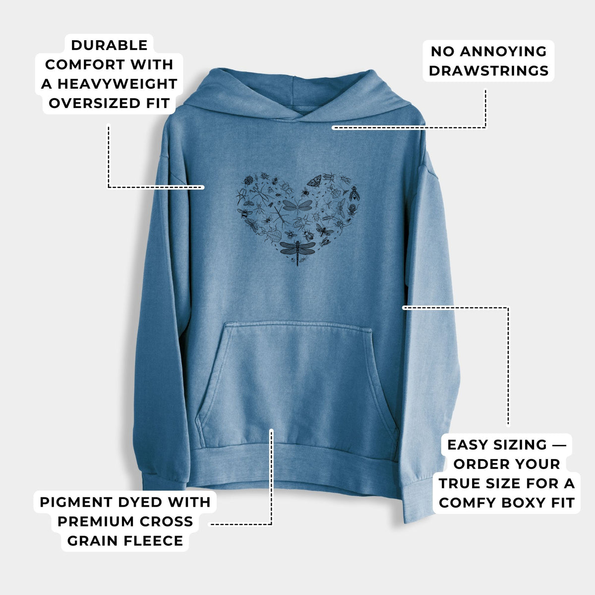 Heart Full of Insects  - Urban Heavyweight Hoodie