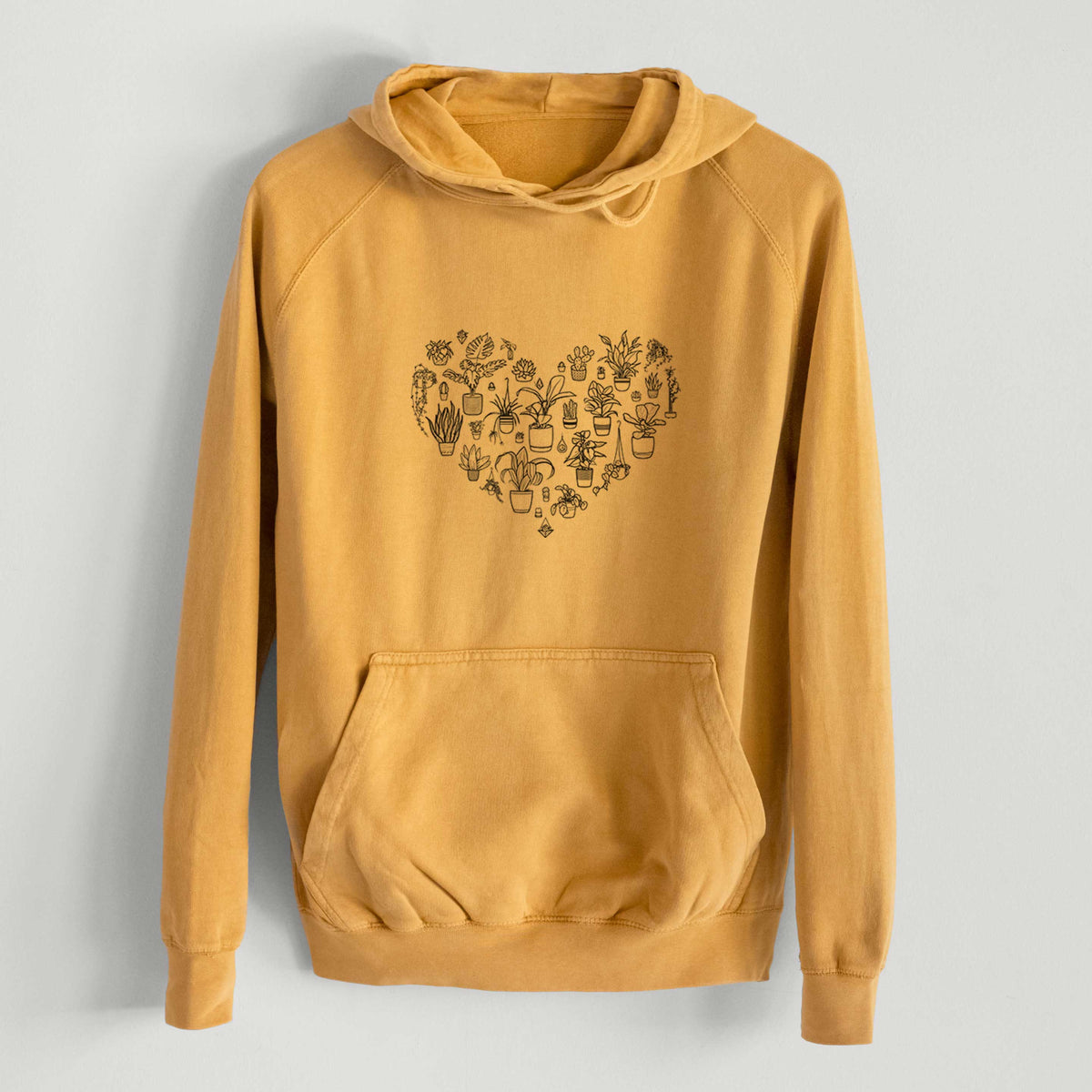 Heart Full of House Plants  - Mid-Weight Unisex Vintage 100% Cotton Hoodie