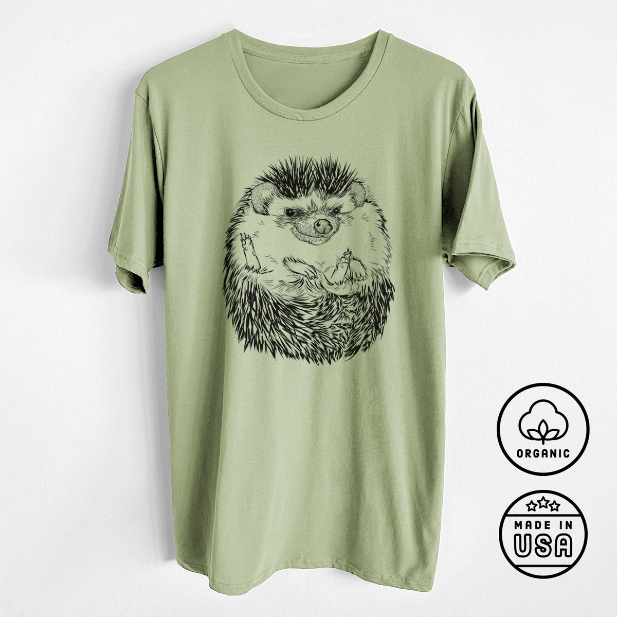 African Pygmy Hedgehog - Atelerix albiventris - Unisex Crewneck - Made in USA - 100% Organic Cotton
