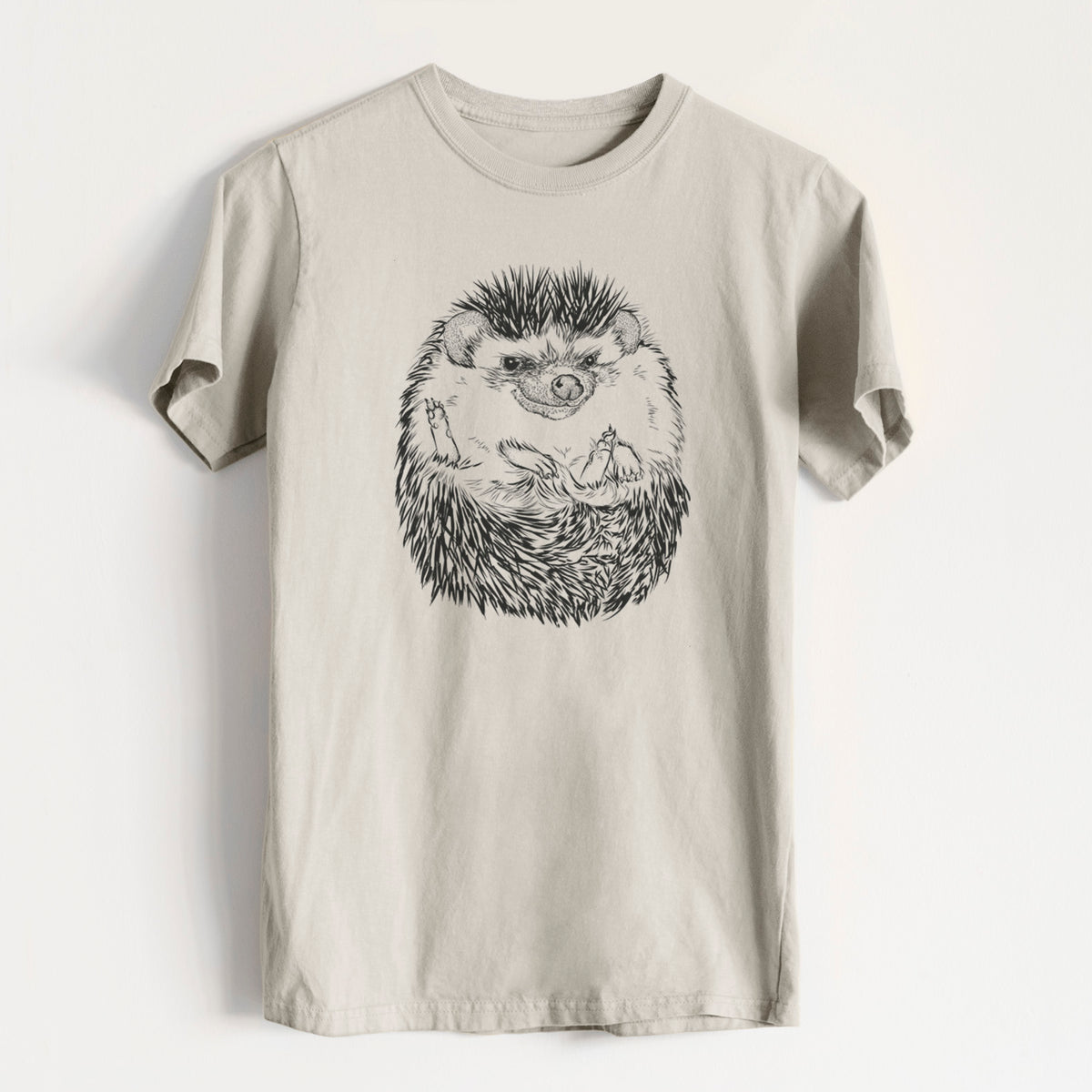 African Pygmy Hedgehog - Atelerix albiventris - Heavyweight Men&#39;s 100% Organic Cotton Tee