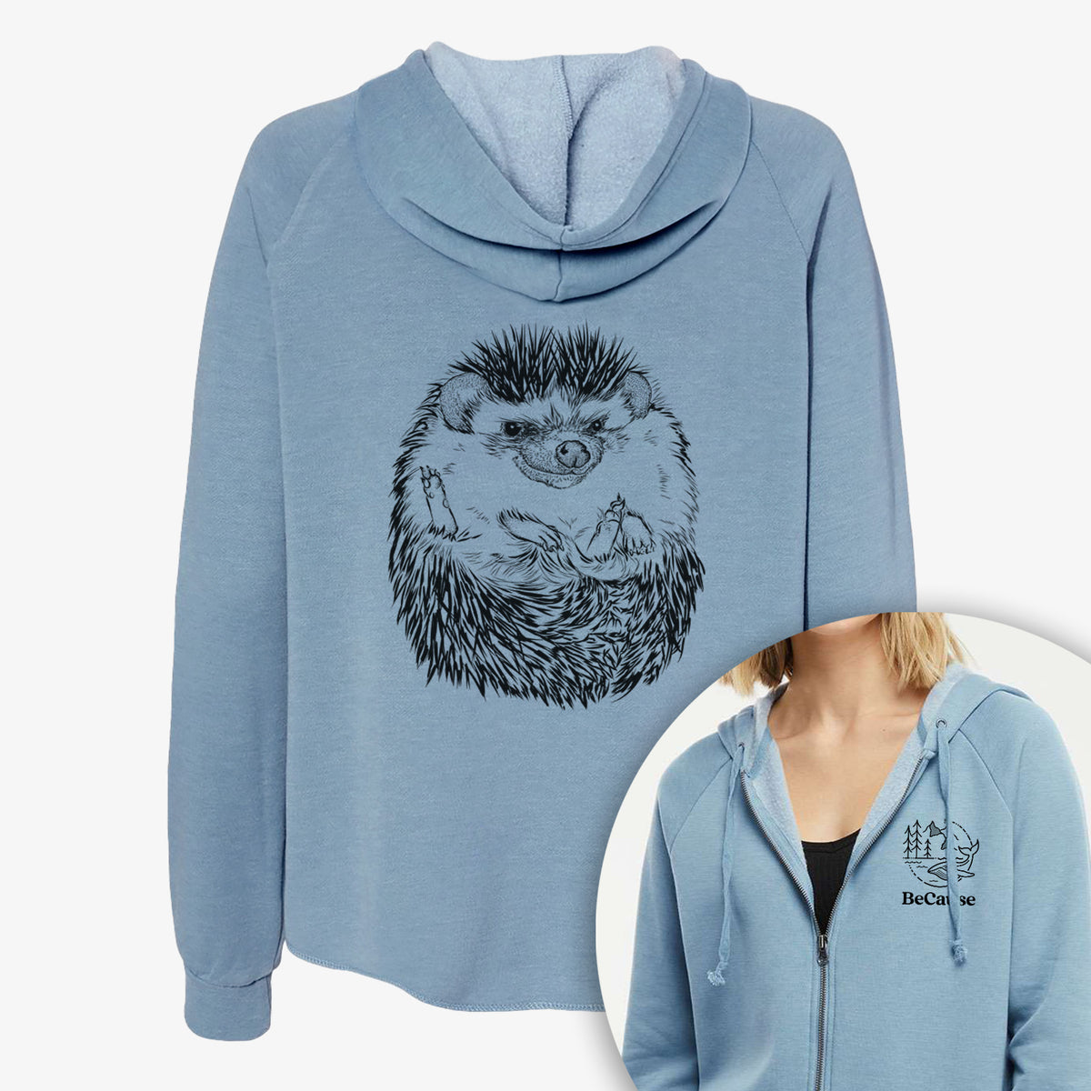 African Pygmy Hedgehog - Atelerix albiventris - Women&#39;s Cali Wave Zip-Up Sweatshirt