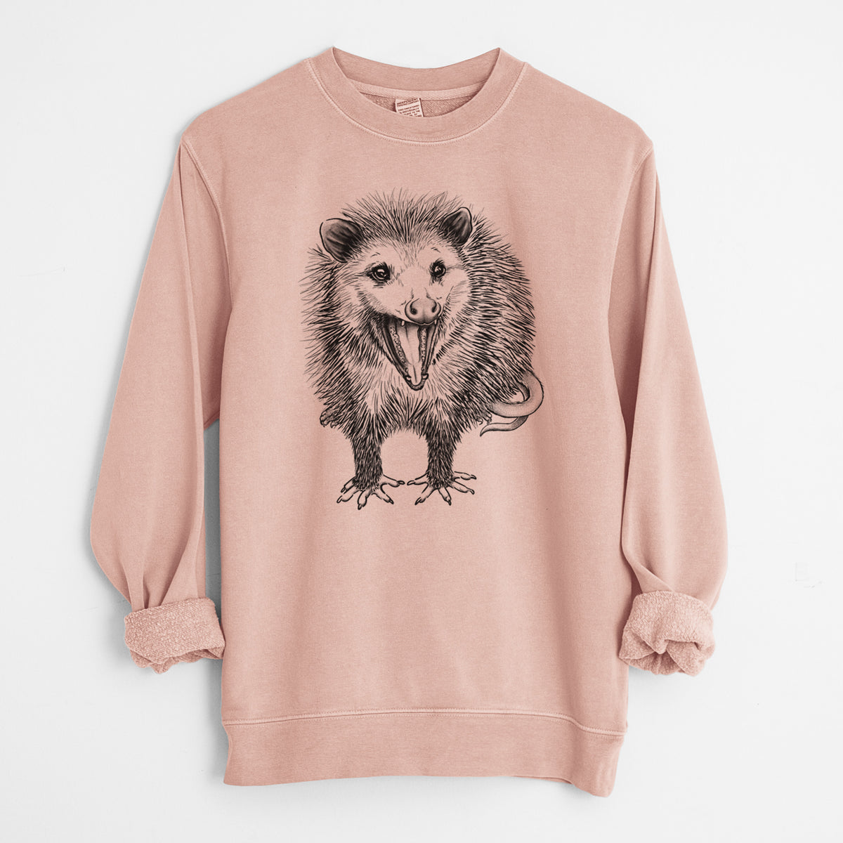Hissing Opossum - Didelphidae - Unisex Pigment Dyed Crew Sweatshirt