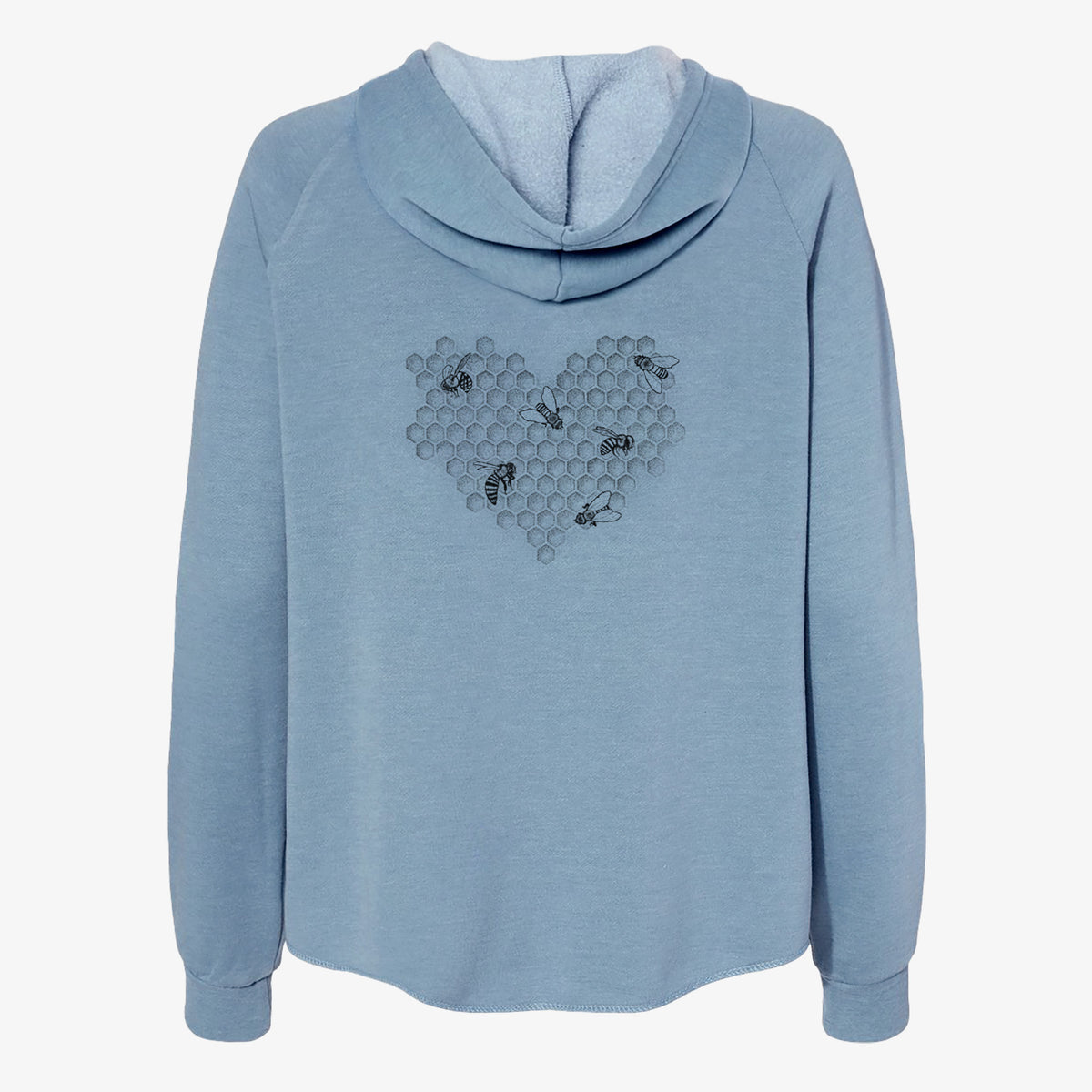 Honeycomb Heart with Bees - Women&#39;s Cali Wave Zip-Up Sweatshirt