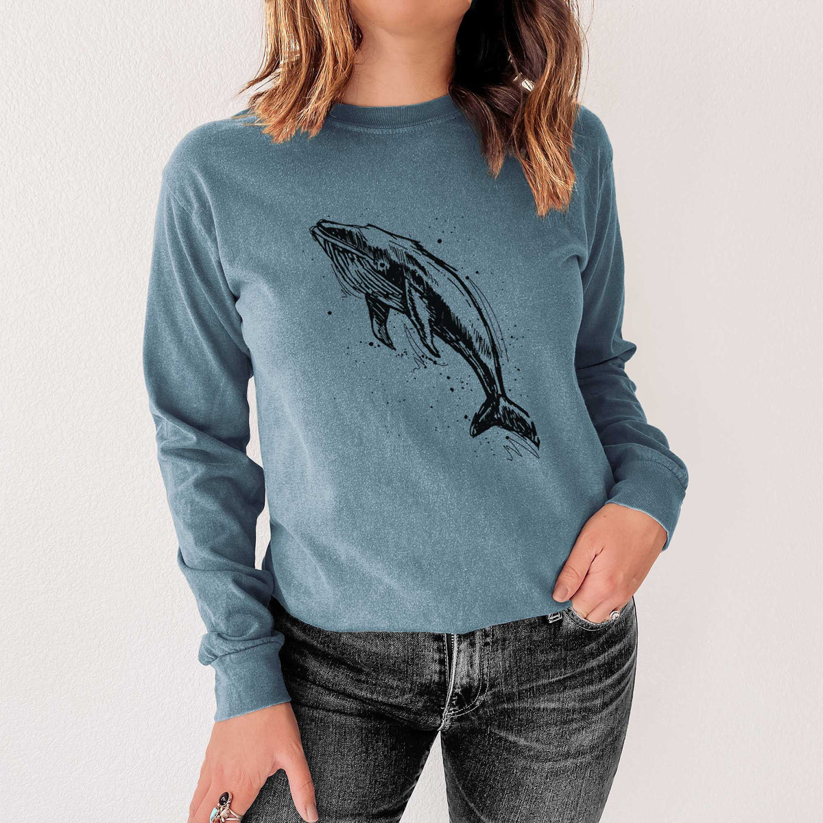 Humpback Whale - Heavyweight 100% Cotton Long Sleeve