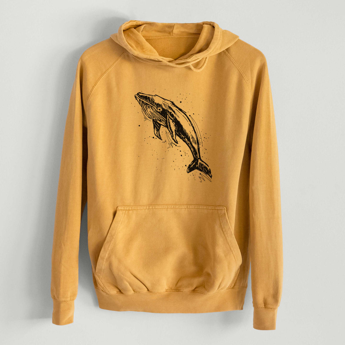 Humpback Whale  - Mid-Weight Unisex Vintage 100% Cotton Hoodie