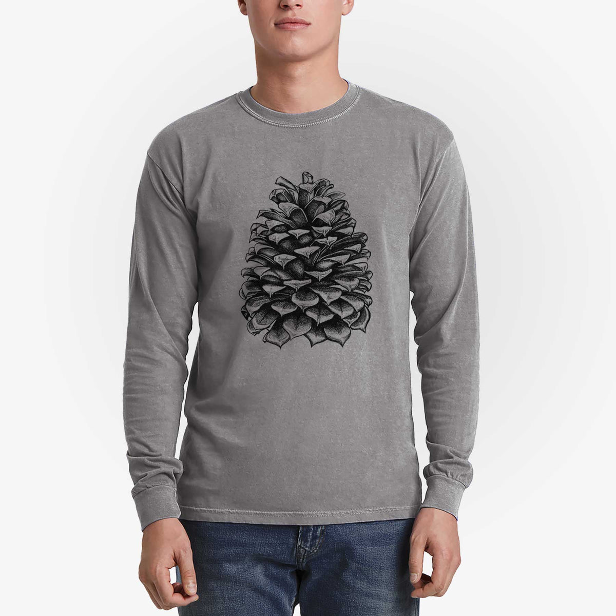 Pinus Jeffreyi - Jeffrey Pine Cone - Heavyweight 100% Cotton Long Sleeve