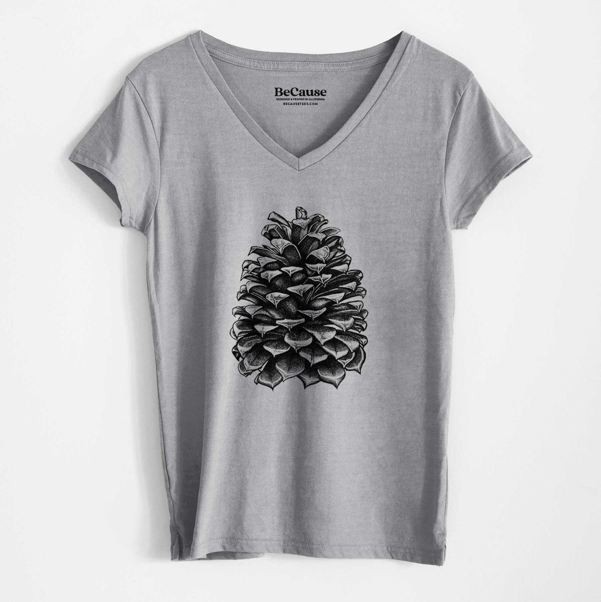 Pinus Jeffreyi - Jeffrey Pine Cone - Women&#39;s 100% Recycled V-neck