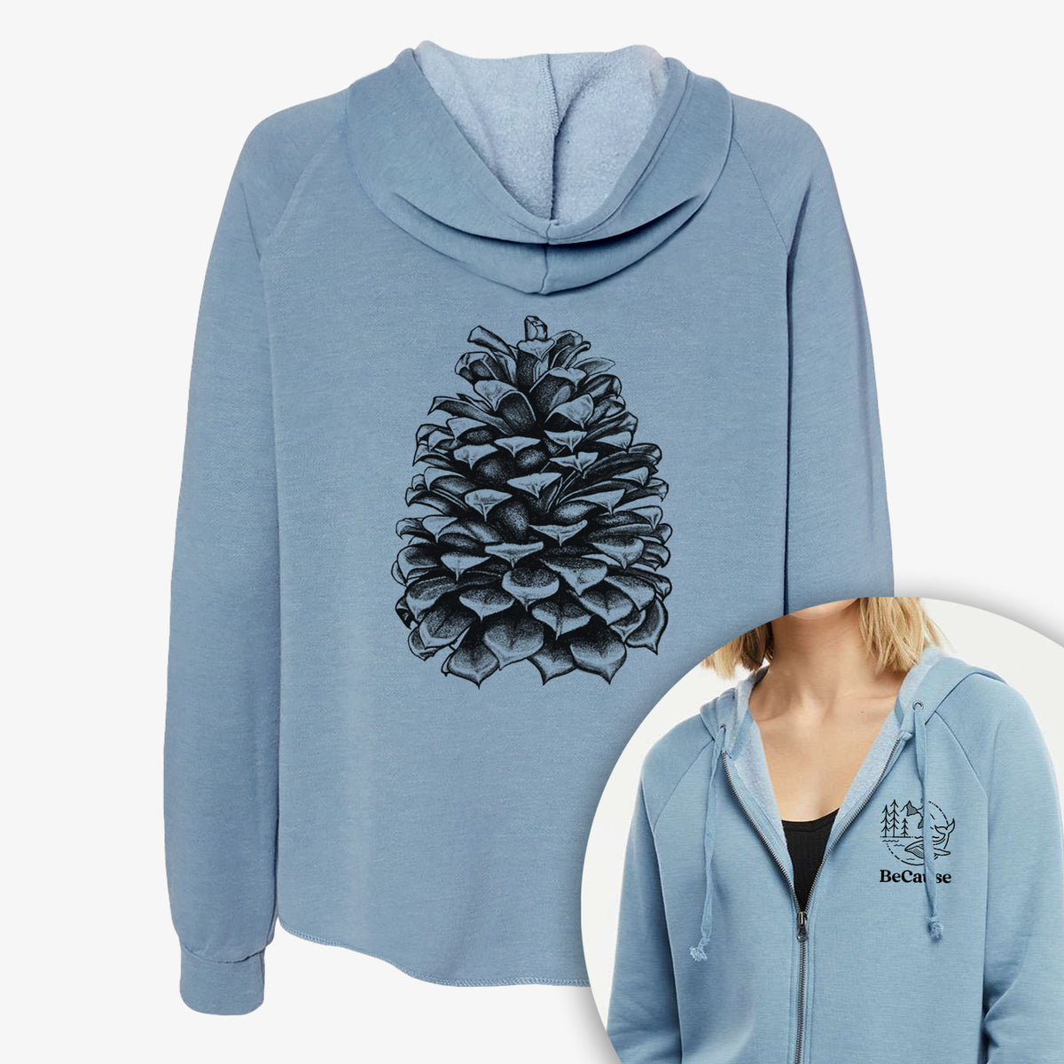 Pinus Jeffreyi - Jeffrey Pine Cone - Women&#39;s Cali Wave Zip-Up Sweatshirt
