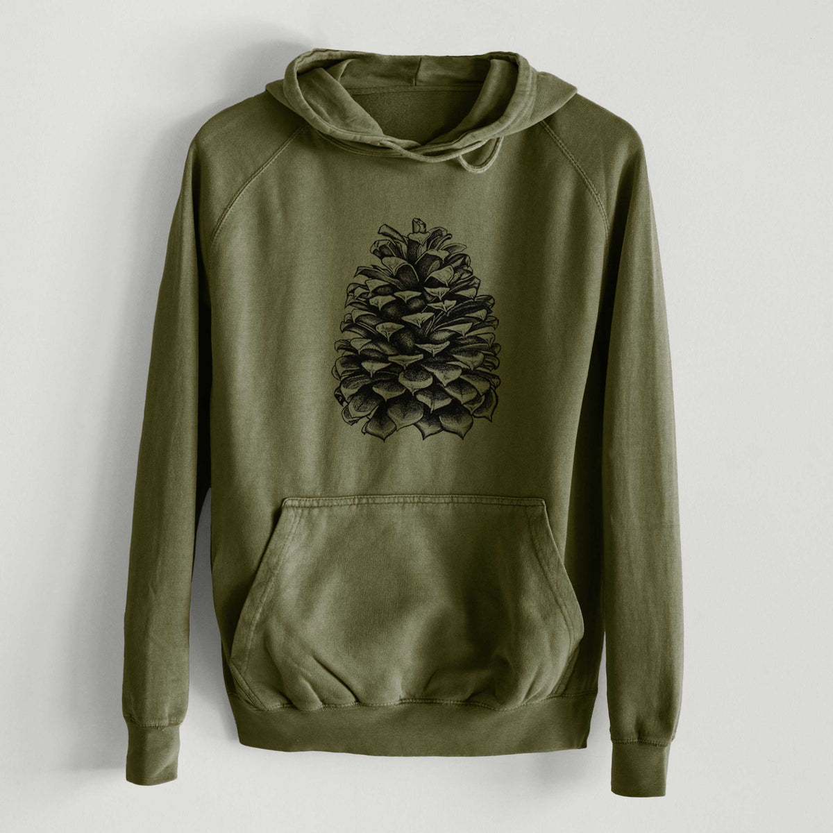 Pinus Jeffreyi - Jeffrey Pine Cone  - Mid-Weight Unisex Vintage 100% Cotton Hoodie