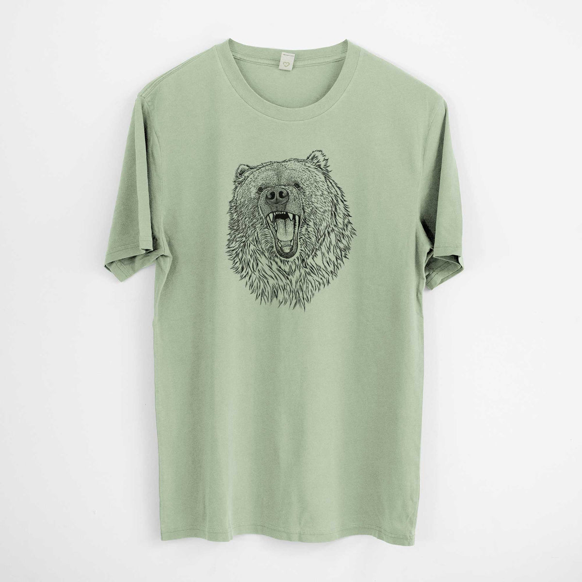 Ursus arctos - Kodiak Bear -  Mineral Wash 100% Organic Cotton Short Sleeve