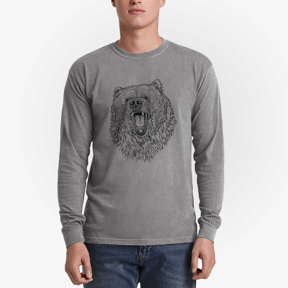 Ursus arctos - Kodiak Bear - Heavyweight 100% Cotton Long Sleeve