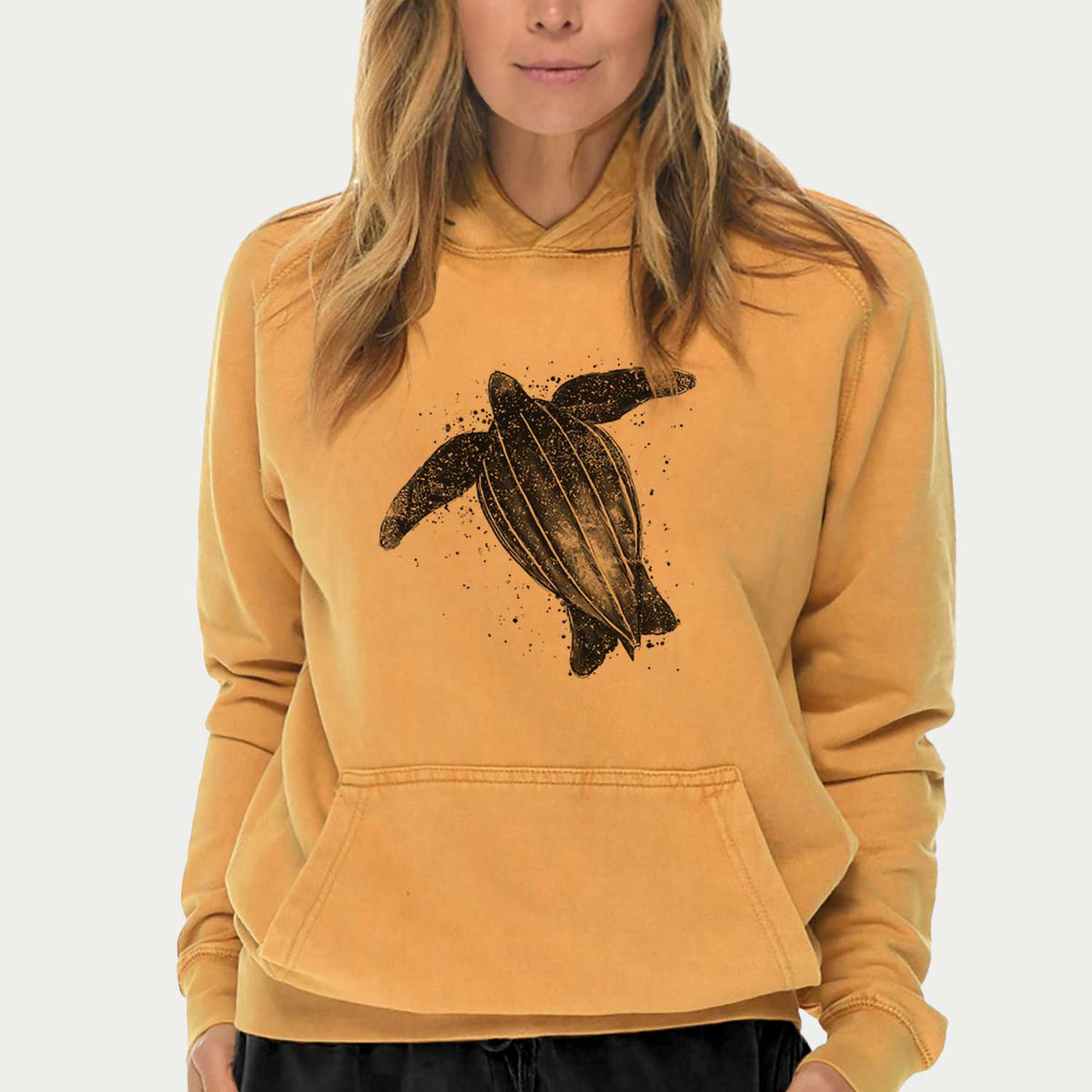 Leatherback - Dermochelys coriacea  - Mid-Weight Unisex Vintage 100% Cotton Hoodie