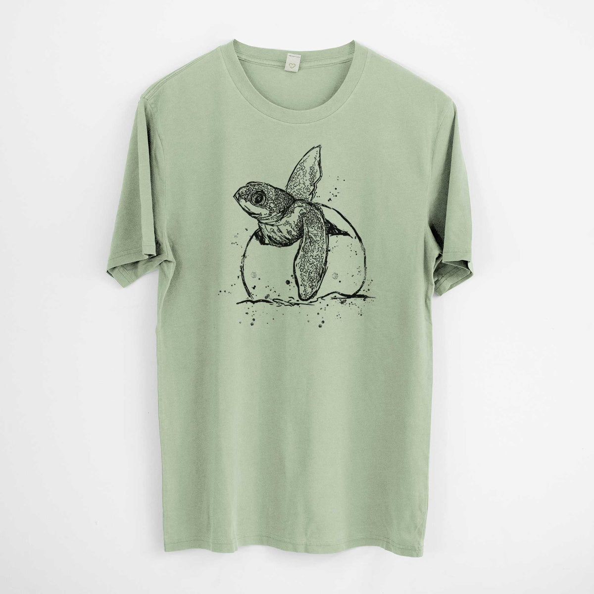 Leatherback Turtle Hatching -  Mineral Wash 100% Organic Cotton Short Sleeve