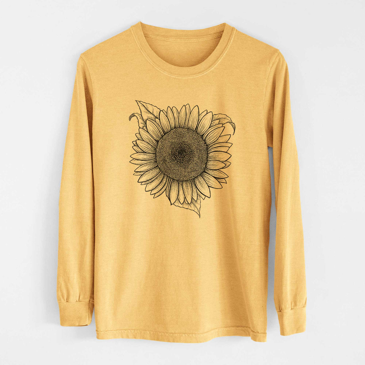 Lemon Queen Sunflower - Helianthus Annuus - Heavyweight 100% Cotton Long Sleeve