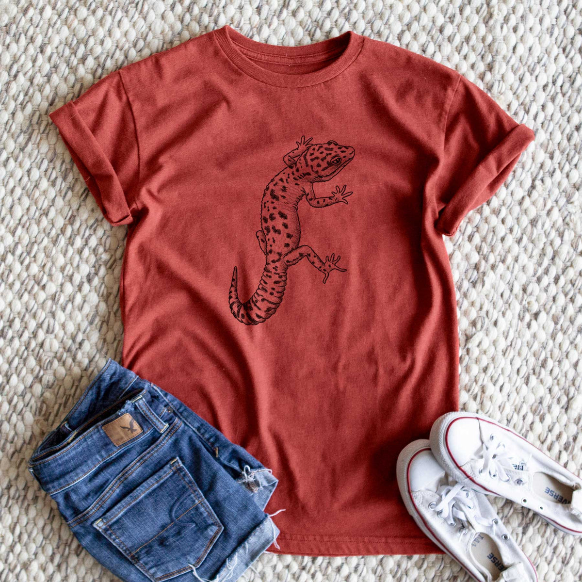 Eublepharis macularius - Leopard Gecko - Unisex Recycled Eco Tee  - CLOSEOUT - FINAL SALE