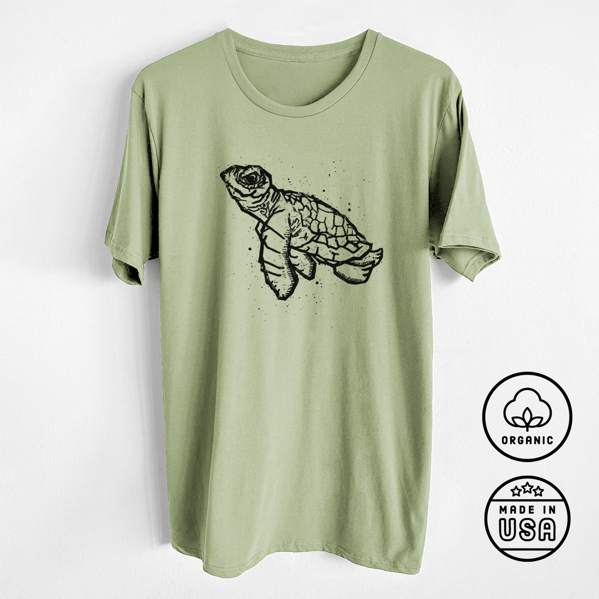 Baby Sea Turtle - Unisex Crewneck - Made in USA - 100% Organic Cotton