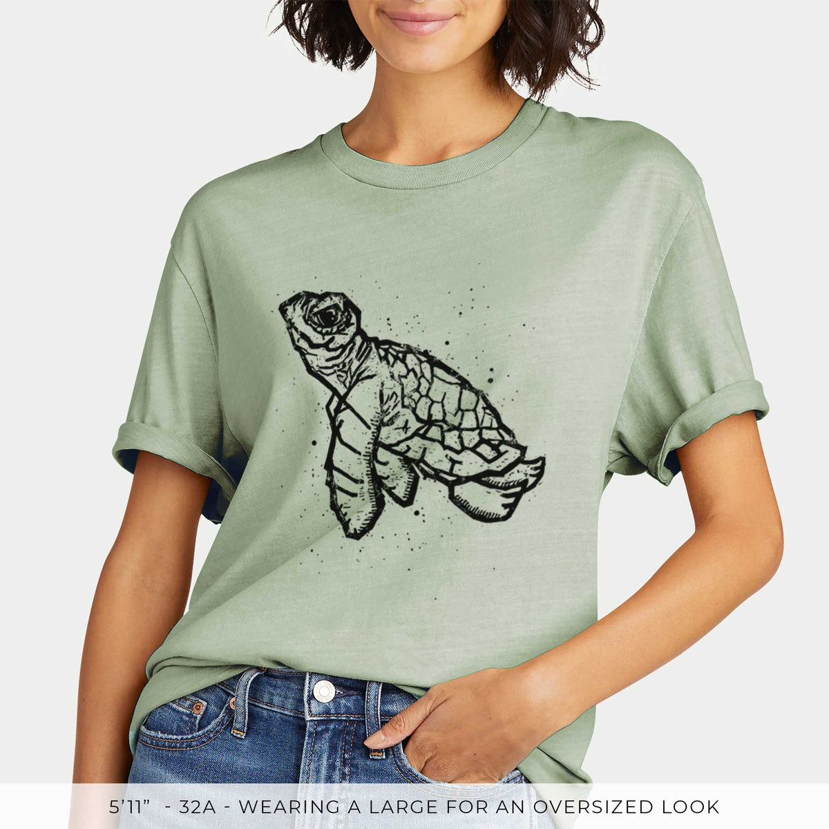 Baby Sea Turtle -  Mineral Wash 100% Organic Cotton Short Sleeve