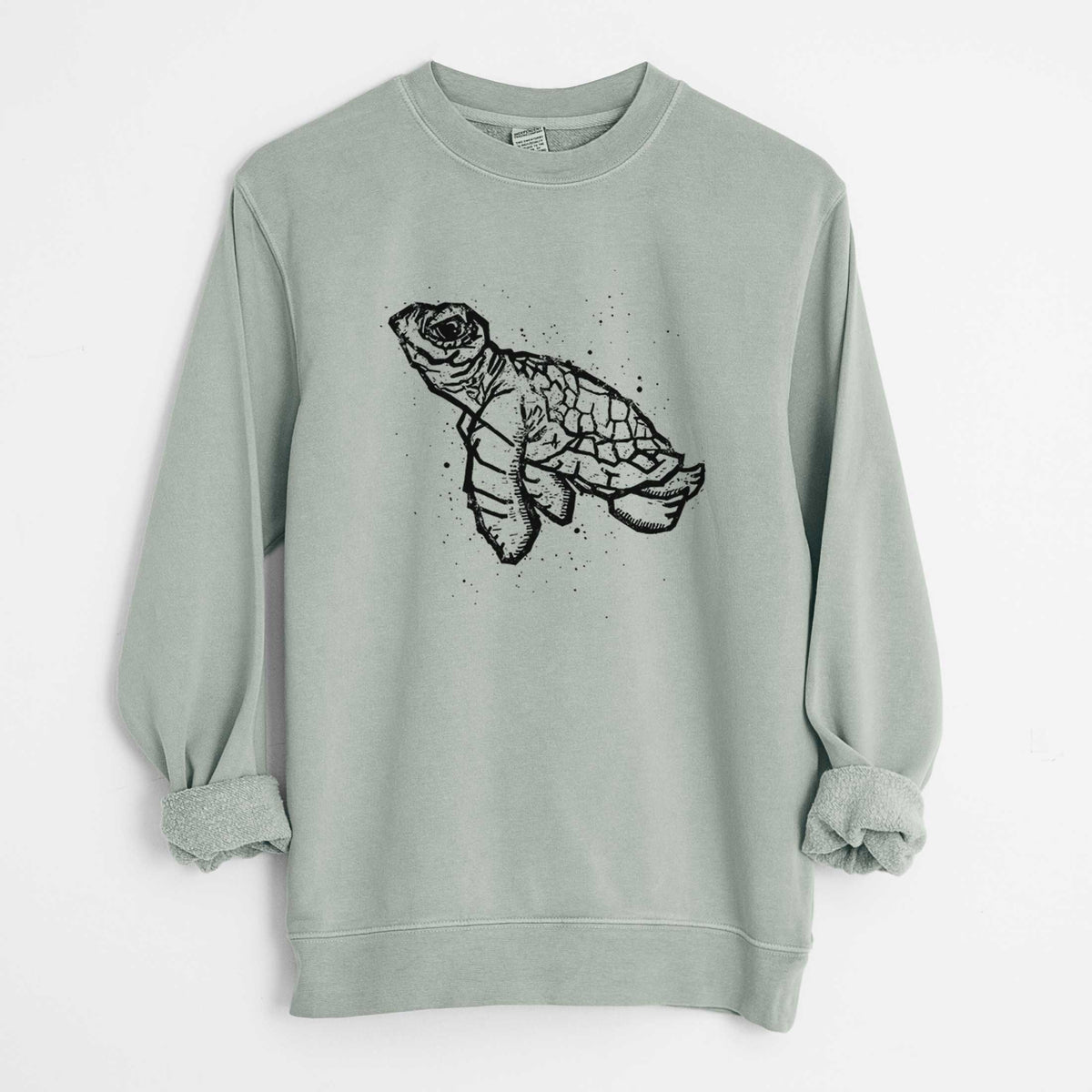 Baby Sea Turtle - Unisex Pigment Dyed Crew Sweatshirt