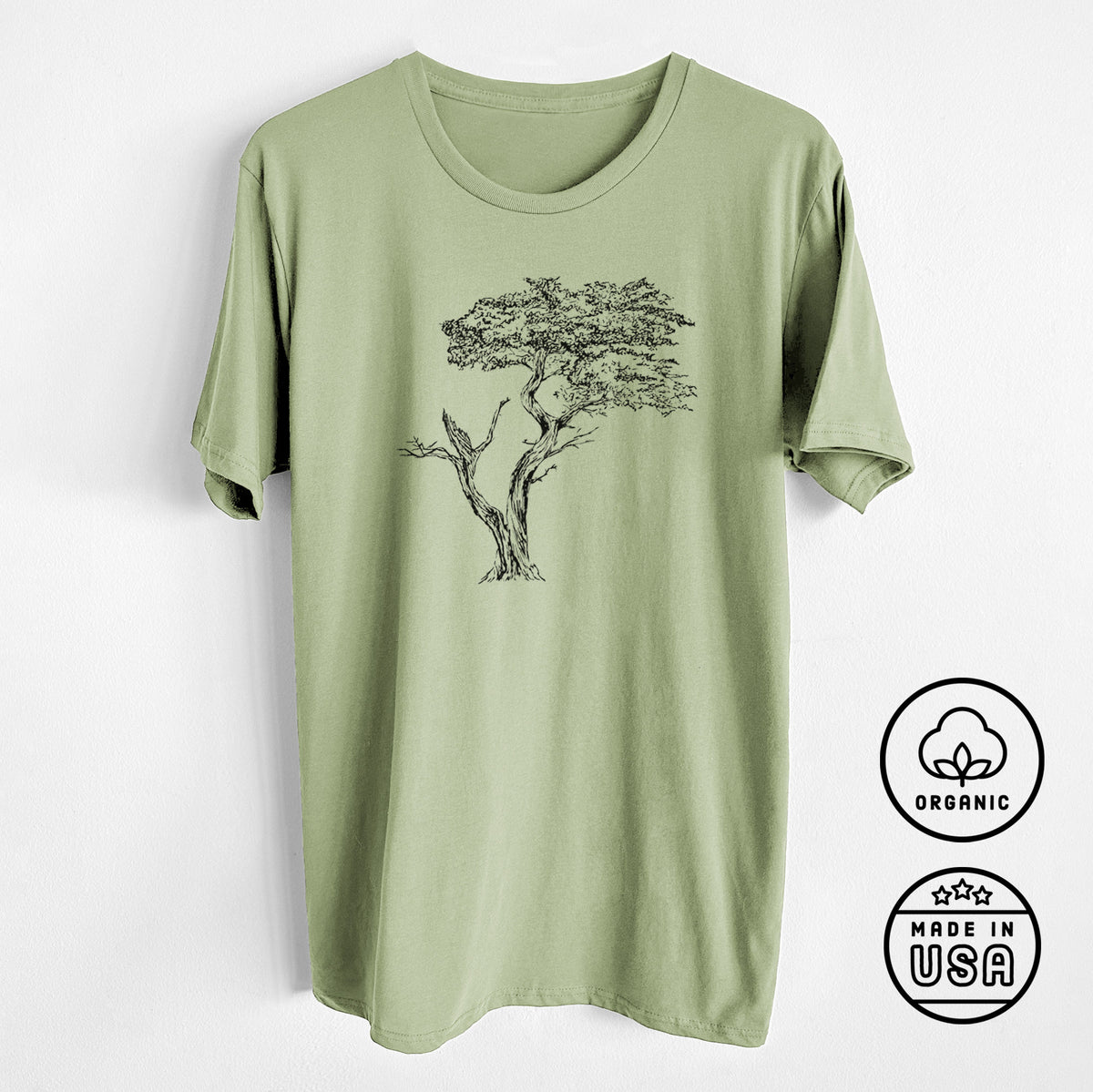 The Lone Cypress - Cupressus Macrocarpa - Monterey Cypress - Unisex Crewneck - Made in USA - 100% Organic Cotton