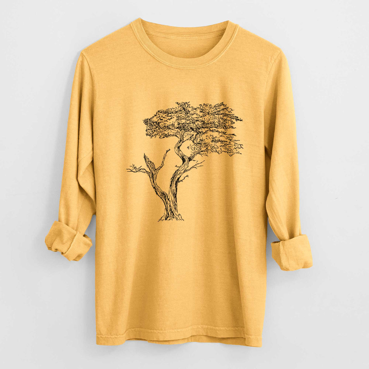 The Lone Cypress - Cupressus Macrocarpa - Monterey Cypress - Heavyweight 100% Cotton Long Sleeve