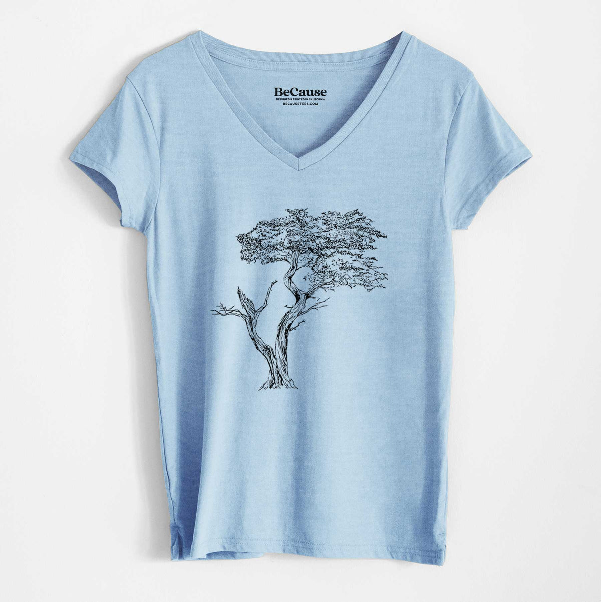 The Lone Cypress - Cupressus Macrocarpa - Monterey Cypress - Women&#39;s 100% Recycled V-neck