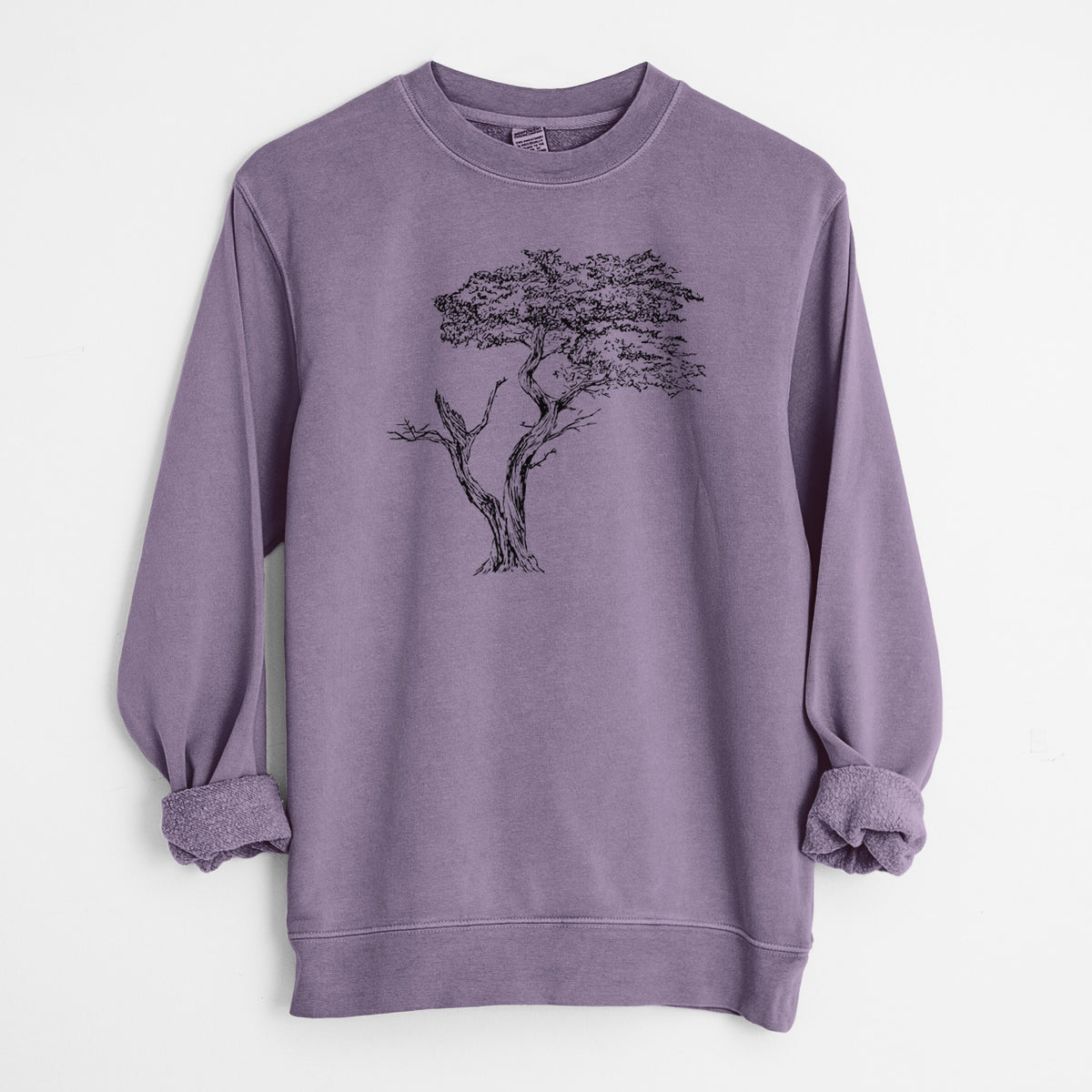 The Lone Cypress - Cupressus Macrocarpa - Monterey Cypress - Unisex Pigment Dyed Crew Sweatshirt