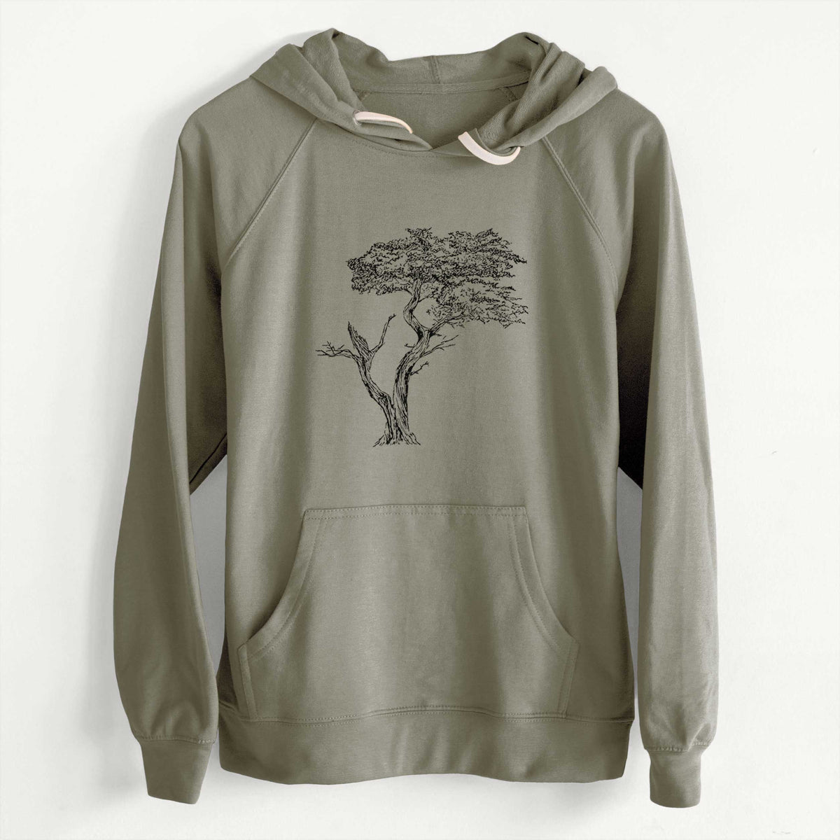 The Lone Cypress - Cupressus Macrocarpa - Monterey Cypress  - Slim Fit Loopback Terry Hoodie