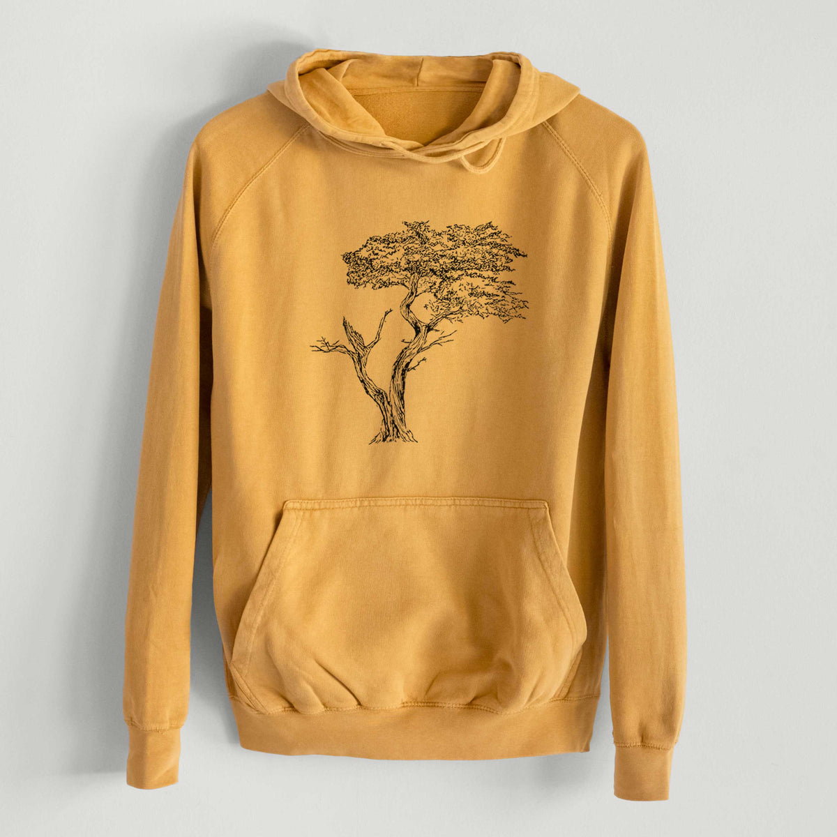 The Lone Cypress - Cupressus Macrocarpa - Monterey Cypress  - Mid-Weight Unisex Vintage 100% Cotton Hoodie