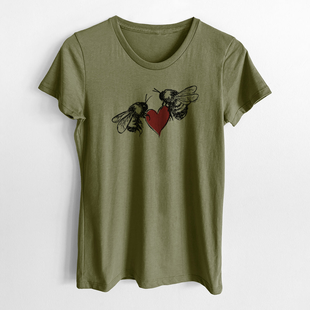 Love Bees - Women&#39;s Crewneck - Made in USA - 100% Organic Cotton