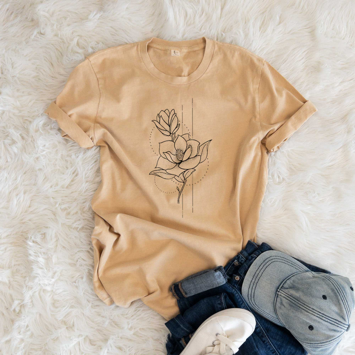 Southern Magnolia Stem -  Mineral Wash 100% Organic Cotton Short Sleeve