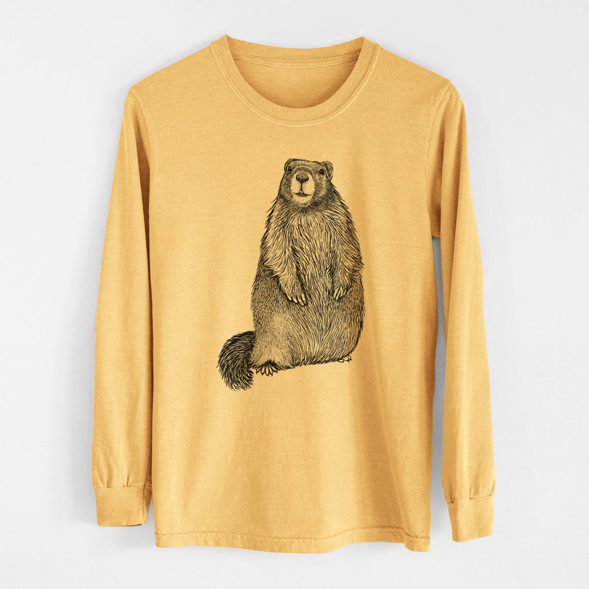 Yellow-bellied Marmot - Marmota flaviventris - Heavyweight 100% Cotton Long Sleeve