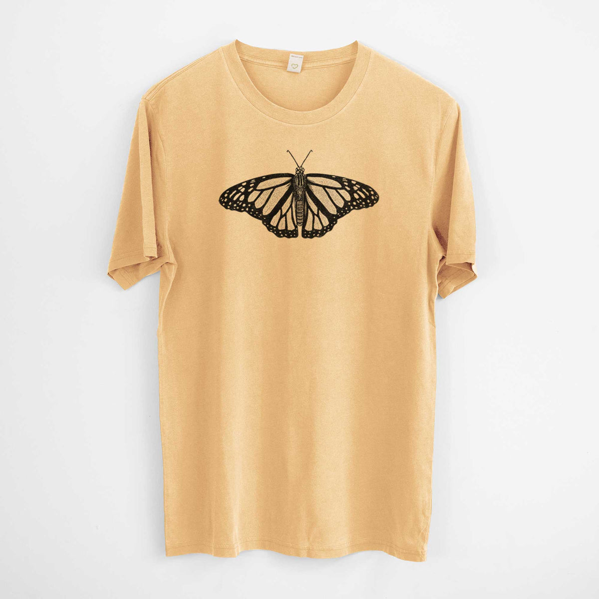 Danaus plexippus - Monarch Butterfly -  Mineral Wash 100% Organic Cotton Short Sleeve